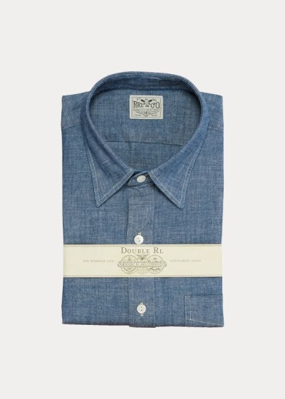 Ralph Lauren Slim-Fit Cotton Chambray Skjorter Herre Danmark (JGBQC0453)